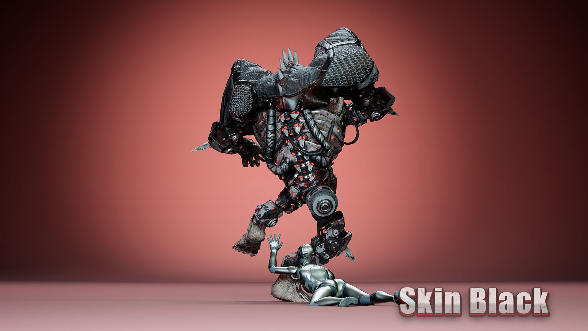 Cyborg Giant Low-poly 3D model_7
