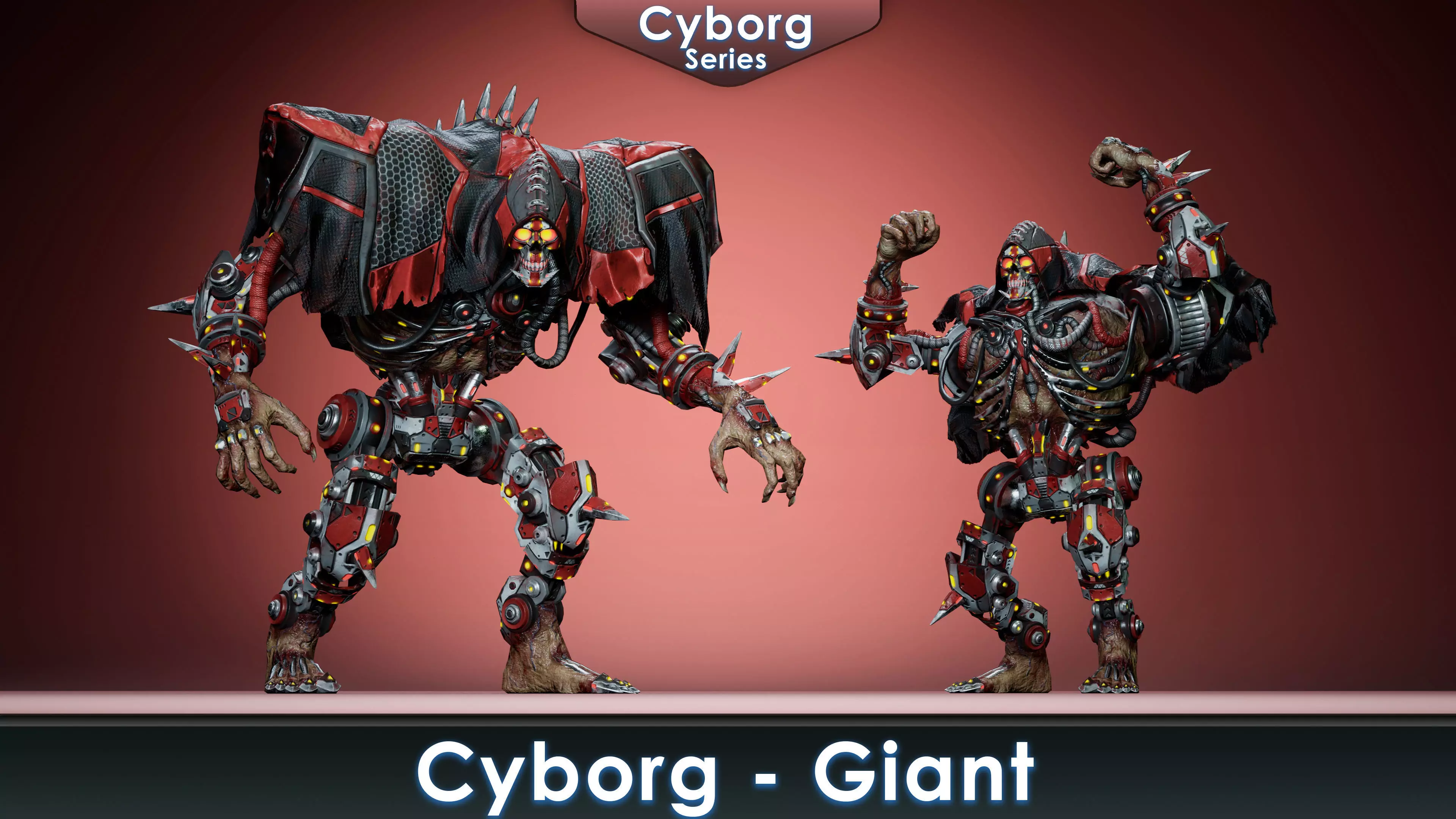 Cyborg Giant Low-poly 3D model_0