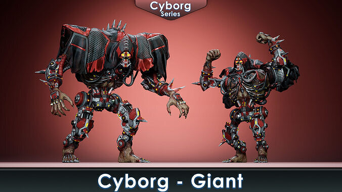 Cyborg Giant Low-poly 3D model