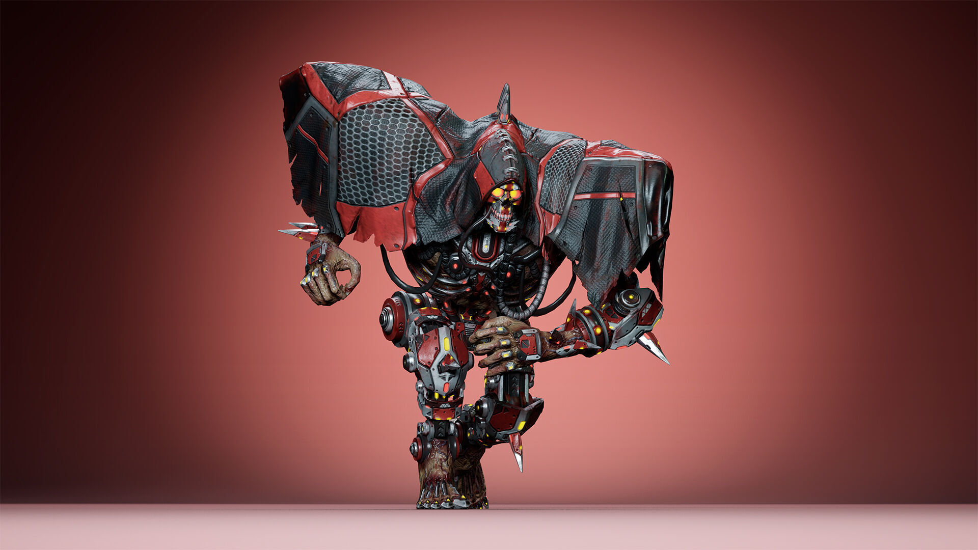 Cyborg Giant Low-poly 3D model_13