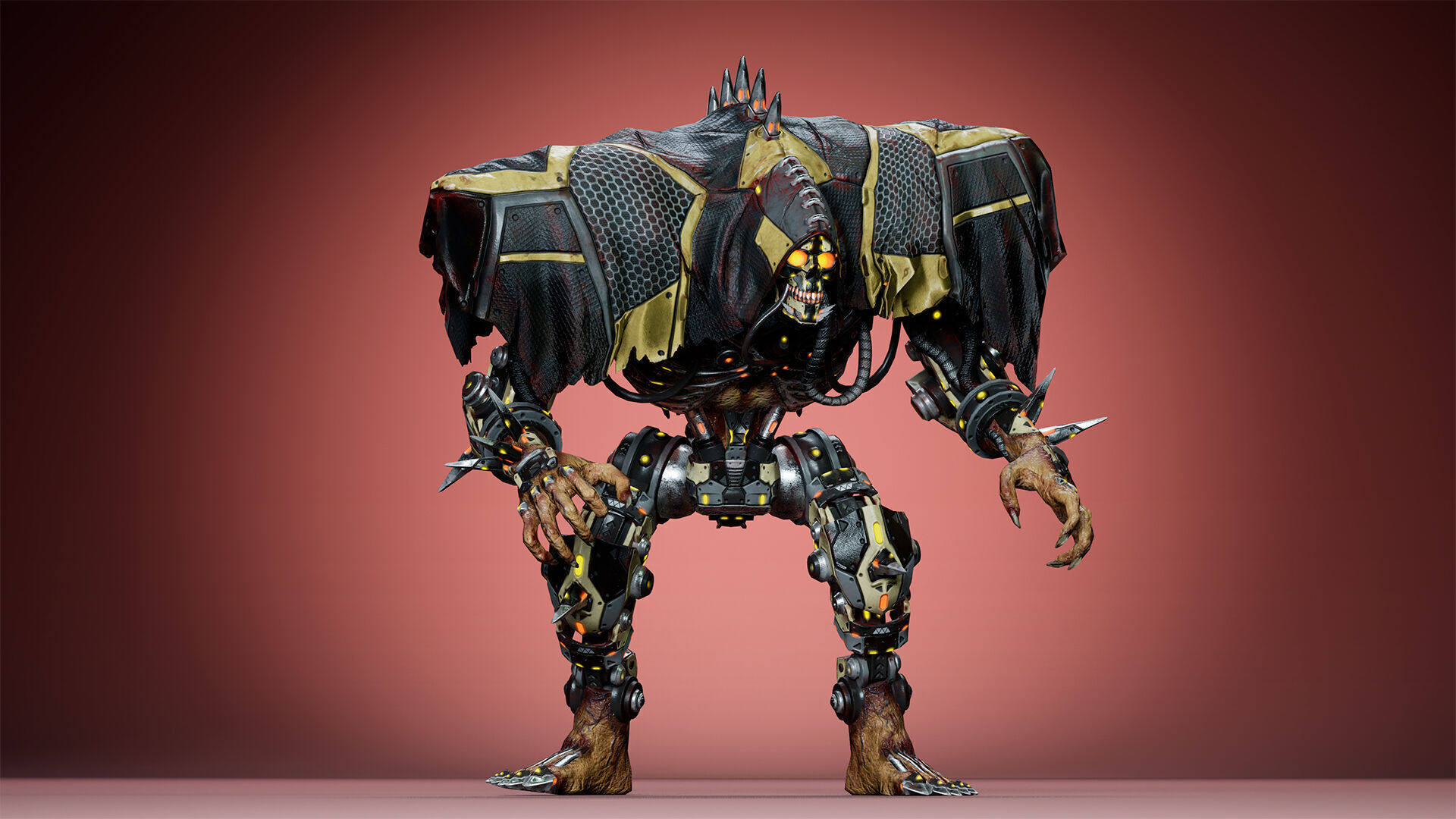 Cyborg Giant Low-poly 3D model_15