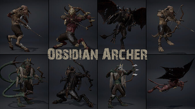 Obsidian Archer Low-poly 3D model