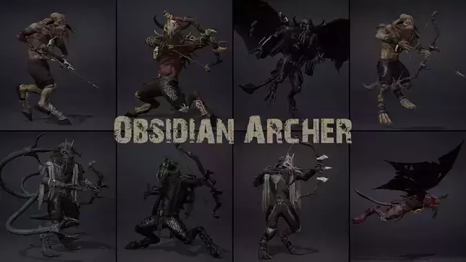 Obsidian Archer Low-poly 3D model