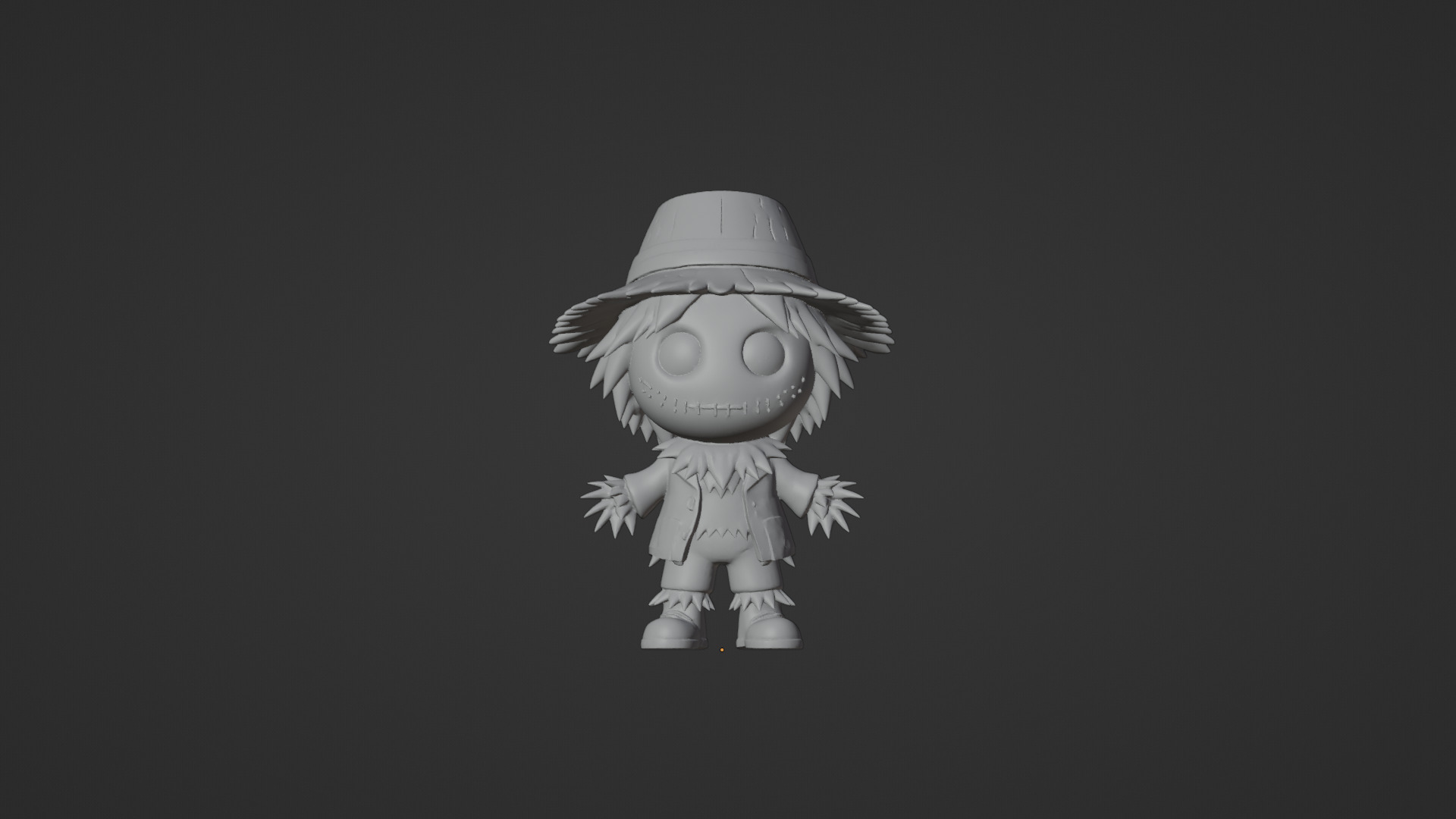 Cute Cartoon Scarecrow  Low-poly 3D model_10