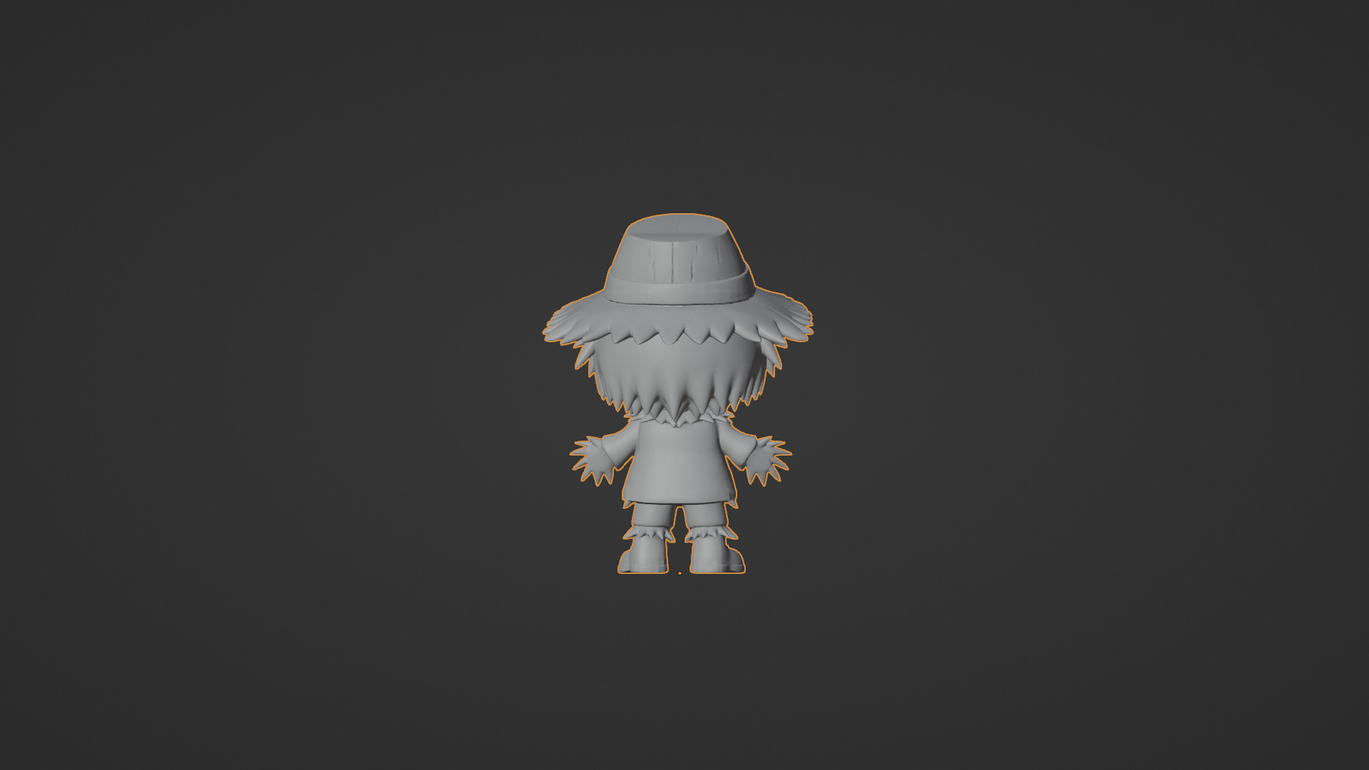 Cute Cartoon Scarecrow  Low-poly 3D model_6