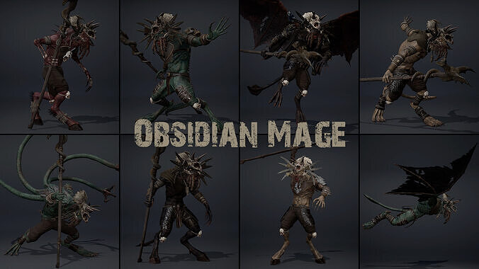 Obsidian Mage Low-poly 3D model
