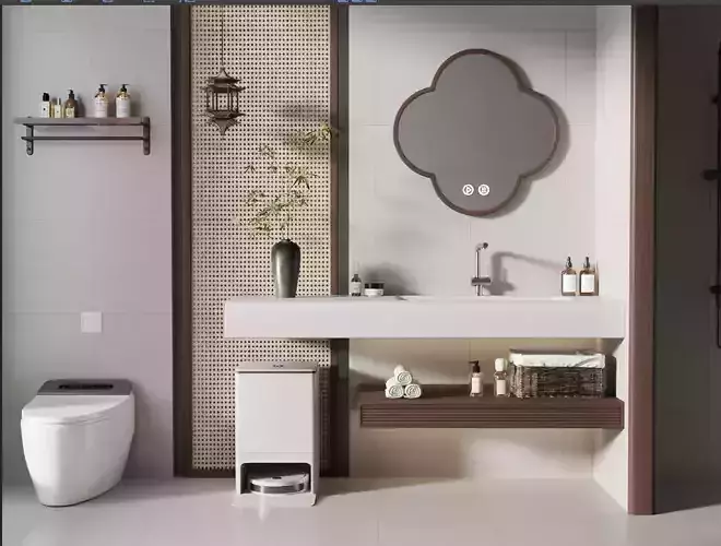 Minimalist bathroom cabinet 3D model