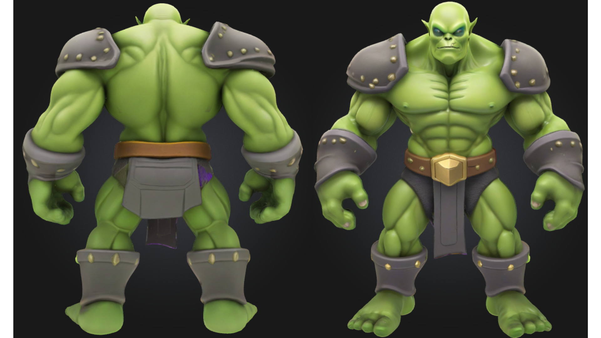 Stylized Orc Warrior Low-poly 3D model_1