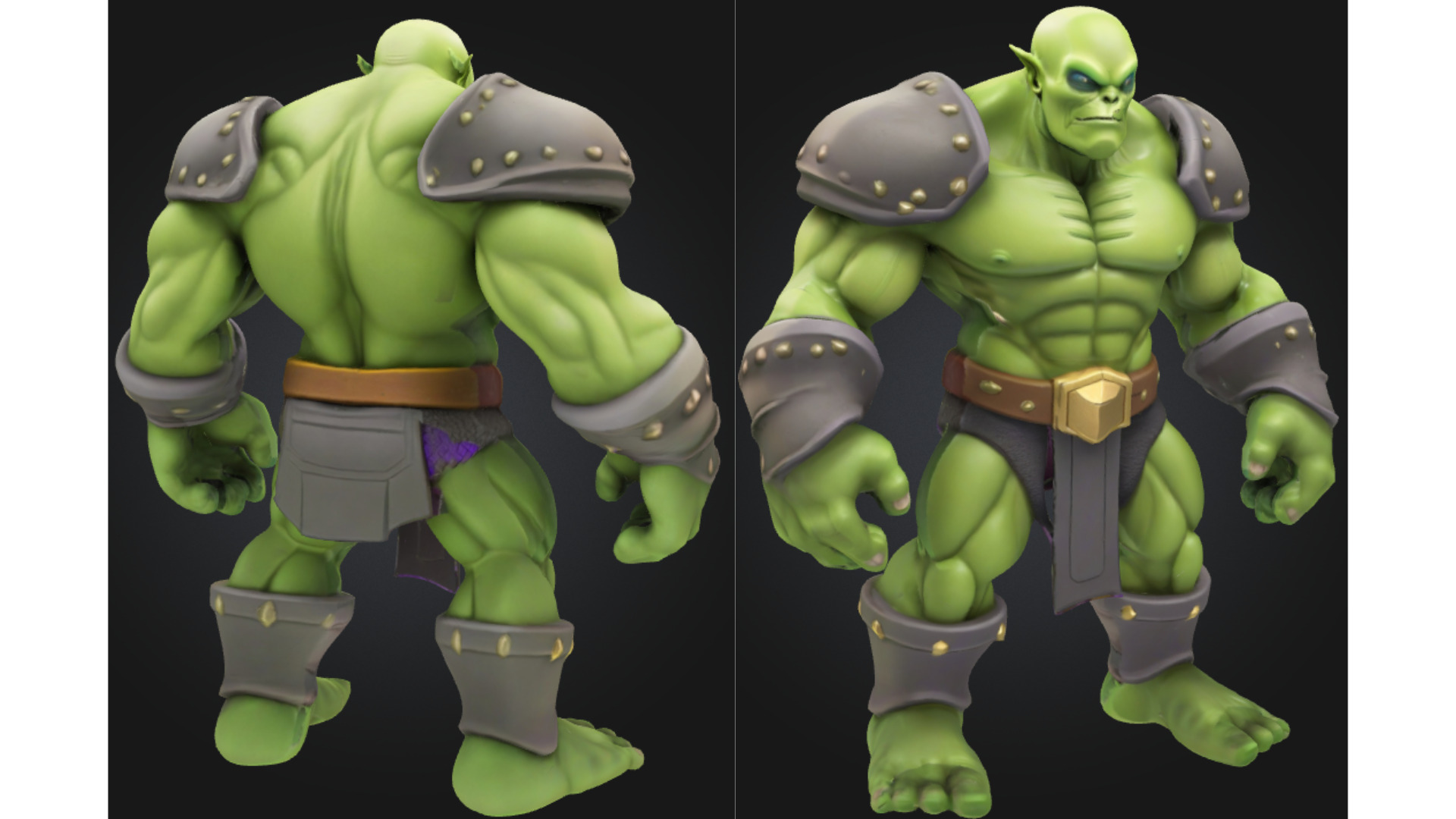 Stylized Orc Warrior Low-poly 3D model_2