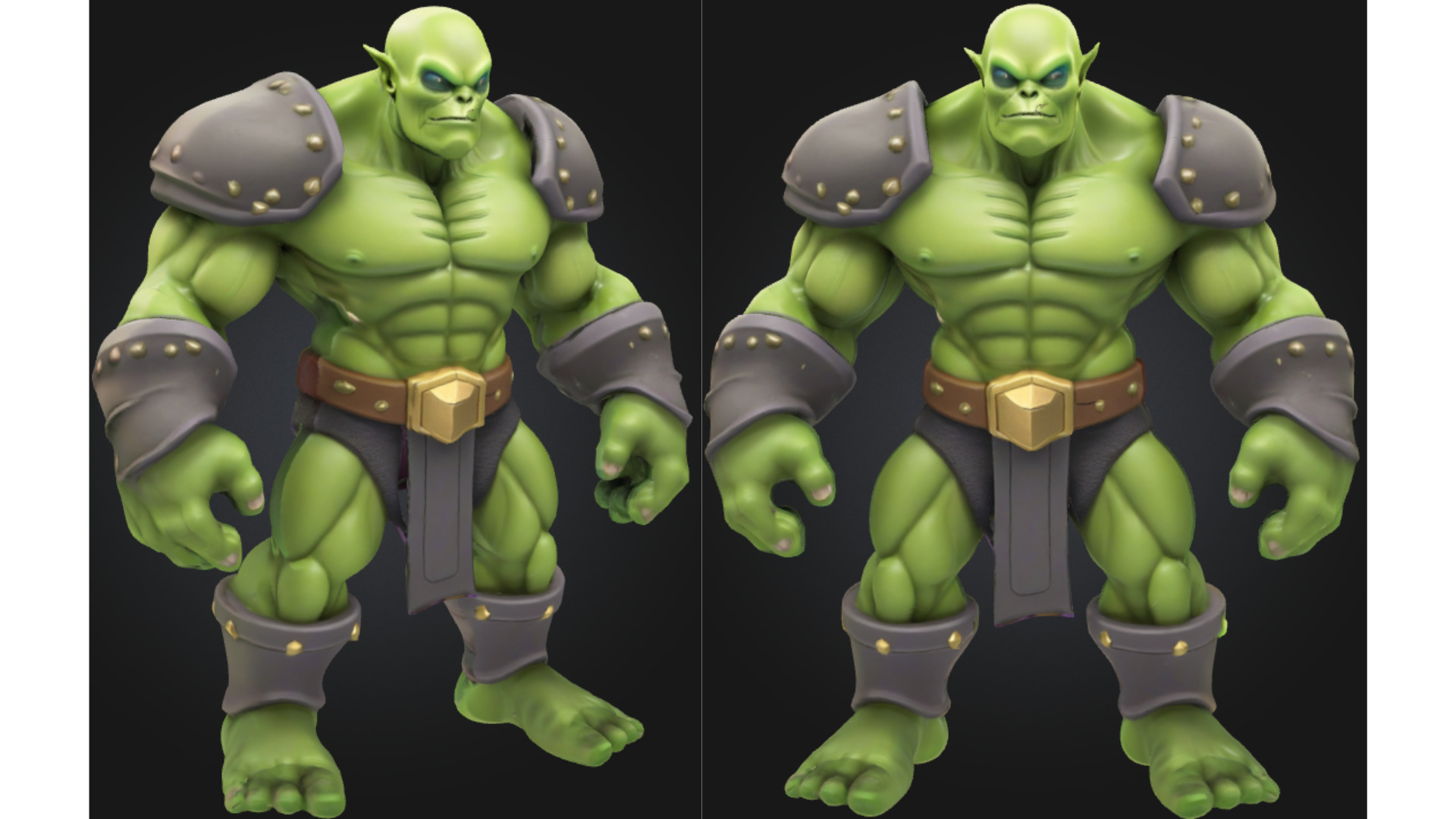 Stylized Orc Warrior Low-poly 3D model_3
