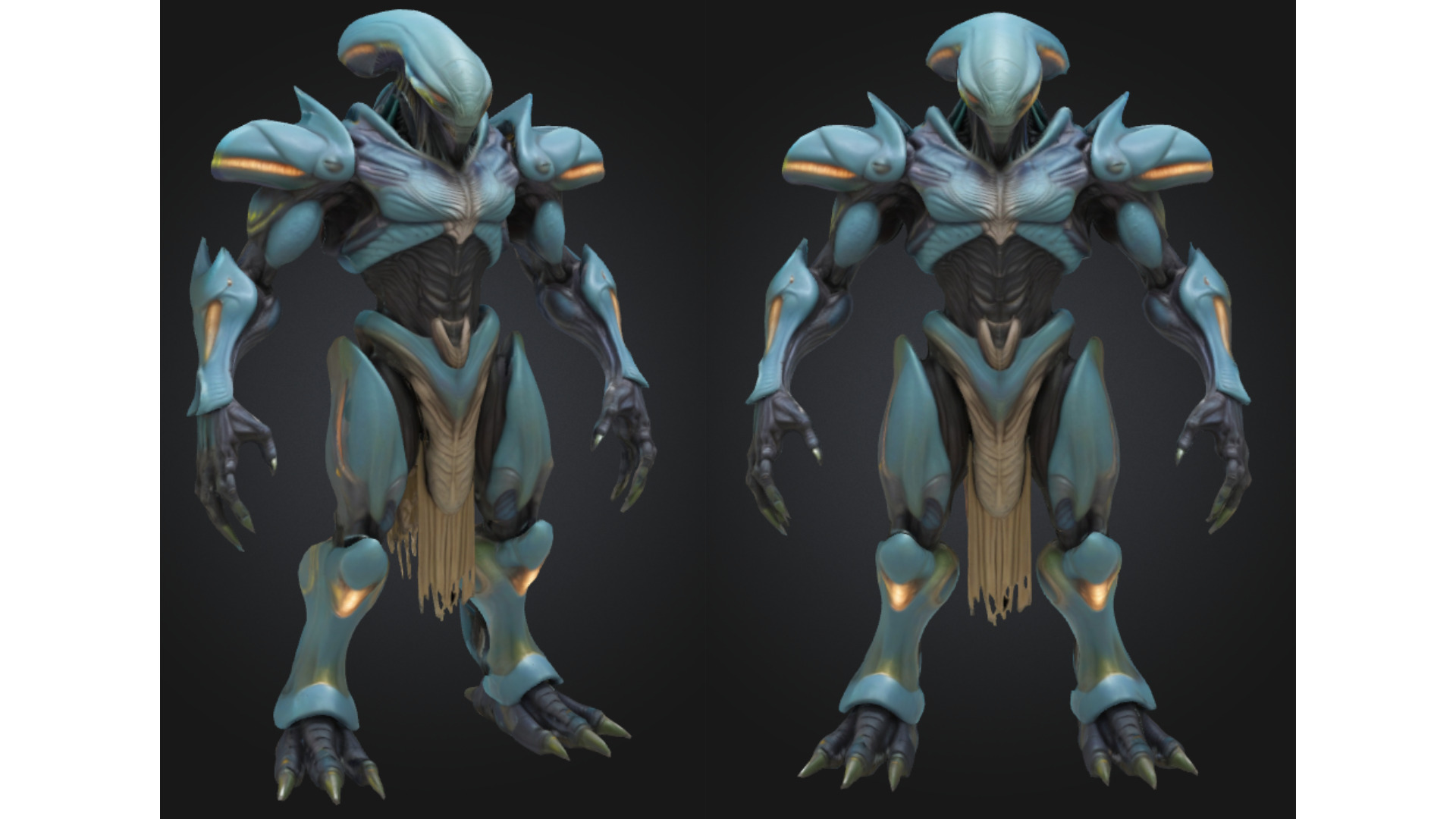 Alien Warrior Sci Fi Fantasy Low-poly 3D model_3