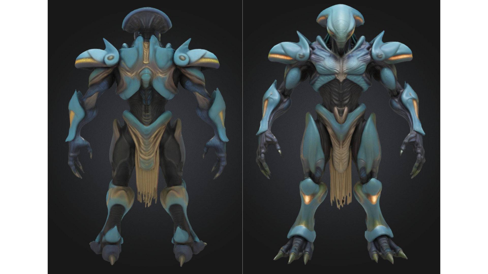 Alien Warrior Sci Fi Fantasy Low-poly 3D model_2