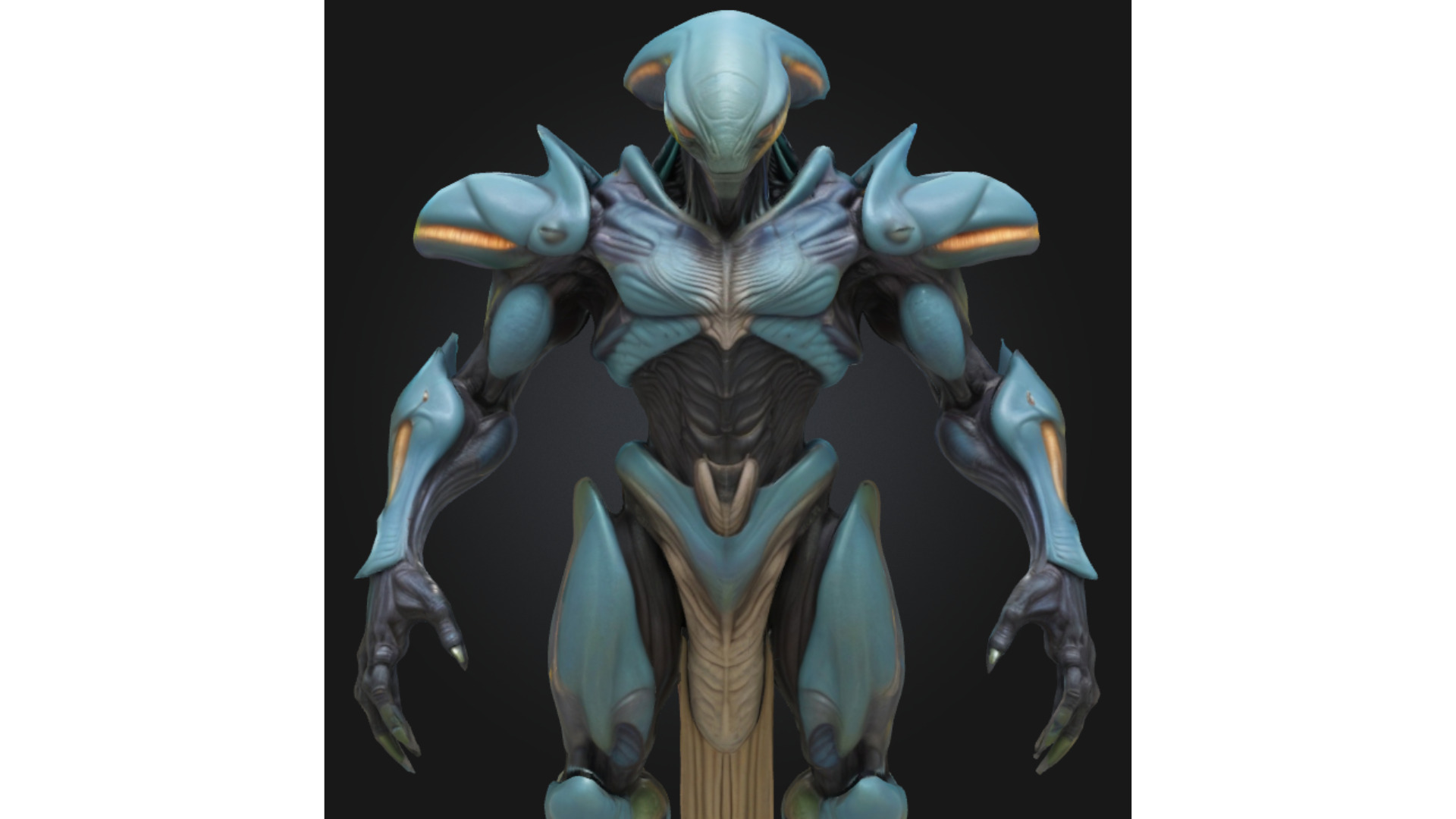 Alien Warrior Sci Fi Fantasy Low-poly 3D model_4