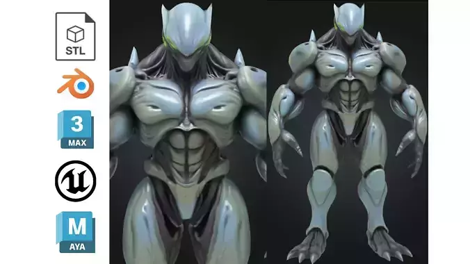 Stylized Alien Brute Armored Guardian Soldier Sci Fi Low-poly 3D model Stylized Alien Brute Armored Guardian Soldier Sci Fi Low-poly 3D model