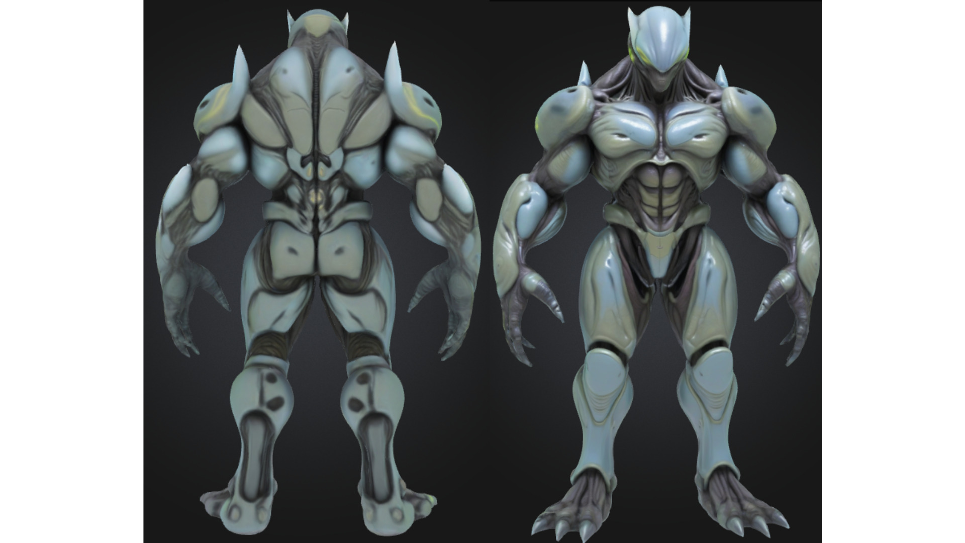 Stylized Alien Brute Armored Guardian Soldier Sci Fi Low-poly 3D model_2