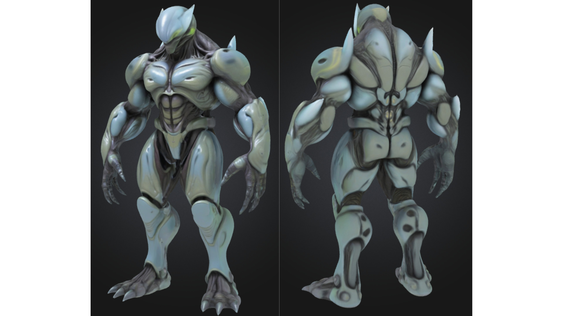 Stylized Alien Brute Armored Guardian Soldier Sci Fi Low-poly 3D model_1