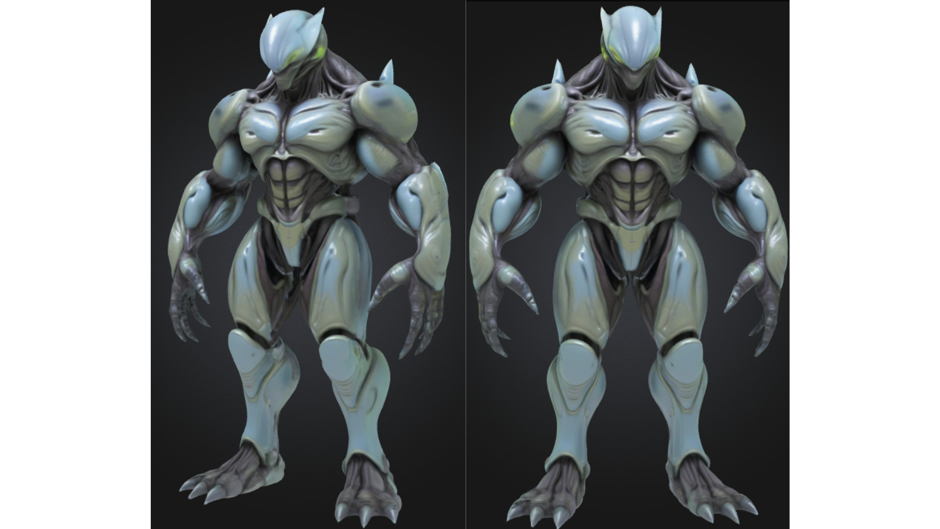 Stylized Alien Brute Armored Guardian Soldier Sci Fi Low-poly 3D model_3