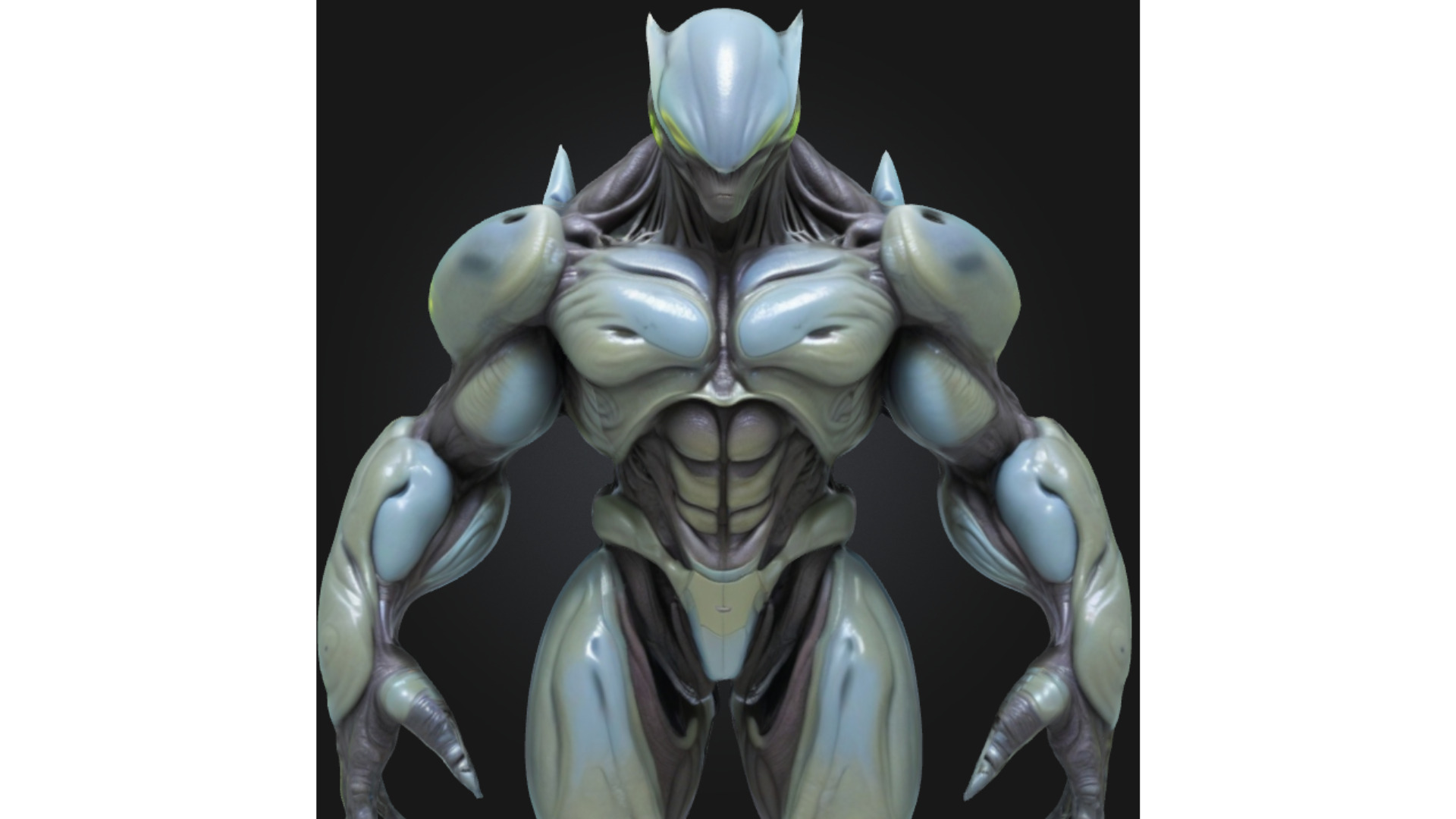Stylized Alien Brute Armored Guardian Soldier Sci Fi Low-poly 3D model_4