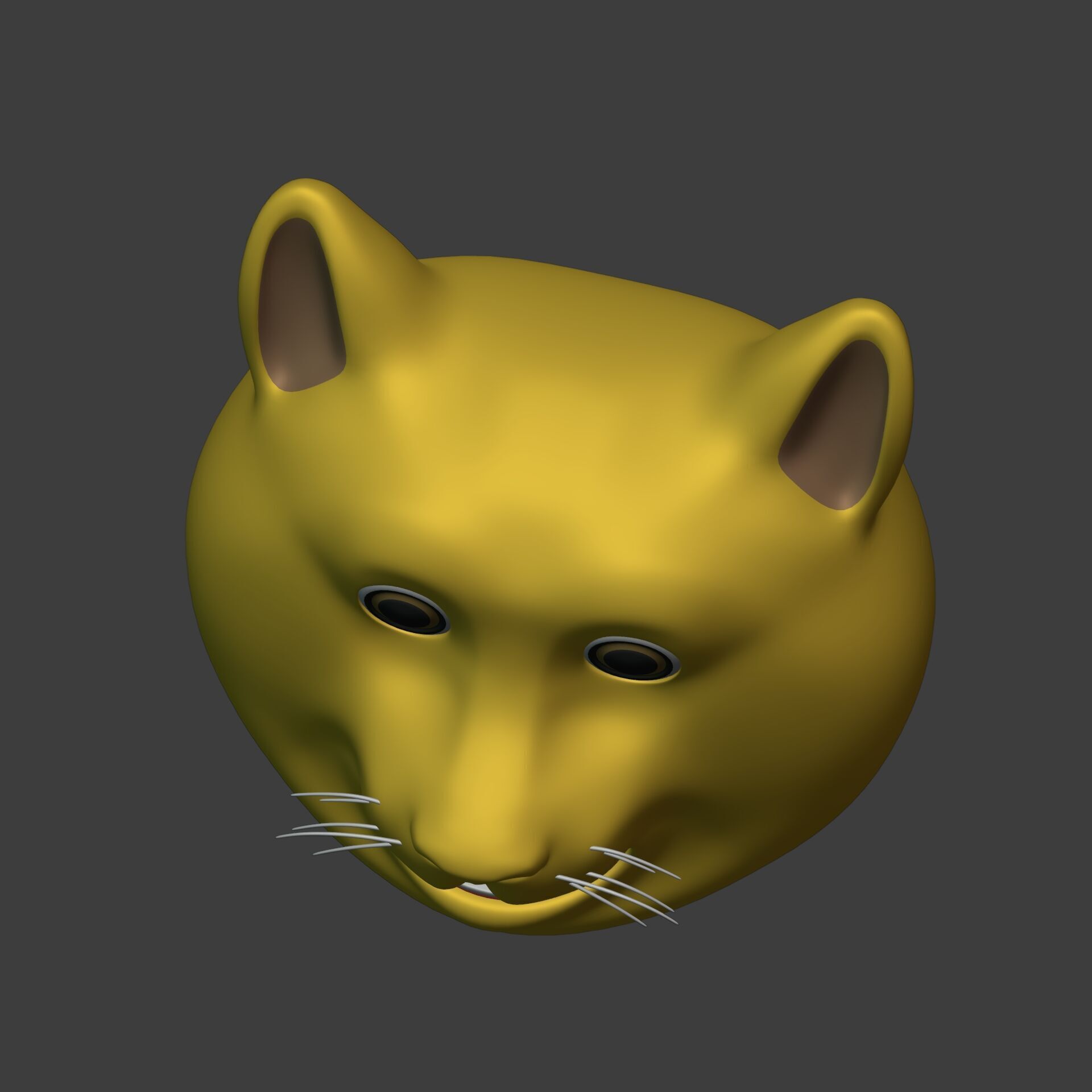 Cat Smiley - Emoji - Icon - Emoticon Head Low-poly 3D model_15