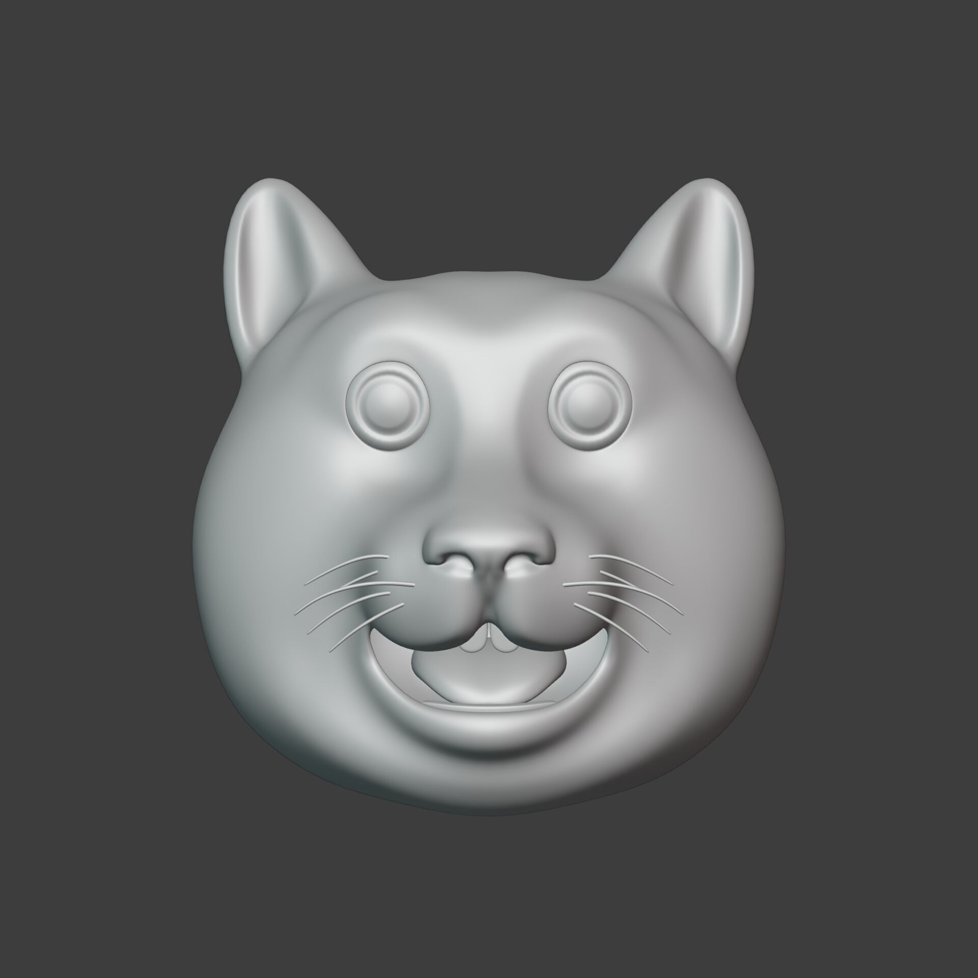 Cat Smiley - Emoji - Icon - Emoticon Head Low-poly 3D model_3