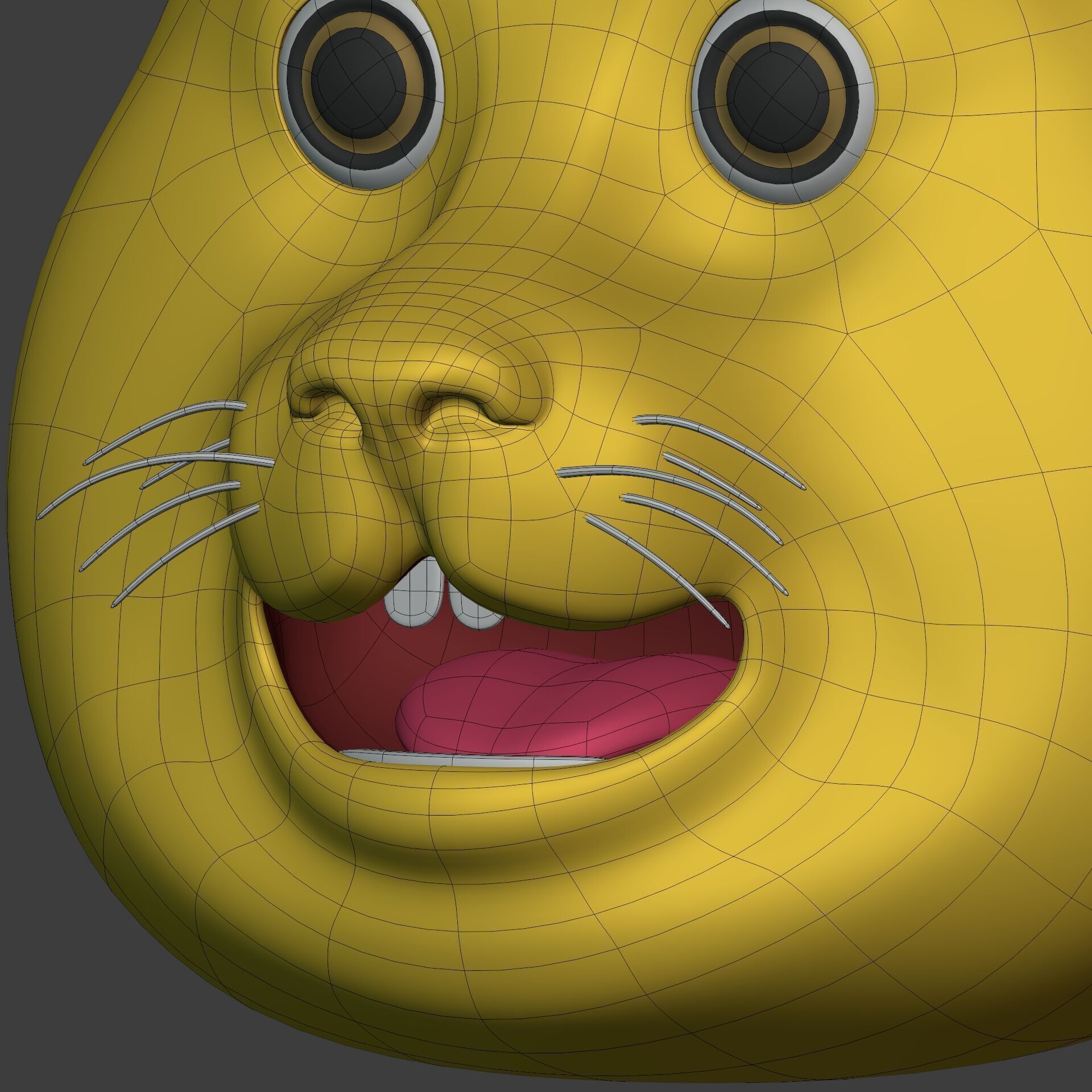 Cat Smiley - Emoji - Icon - Emoticon Head Low-poly 3D model_8