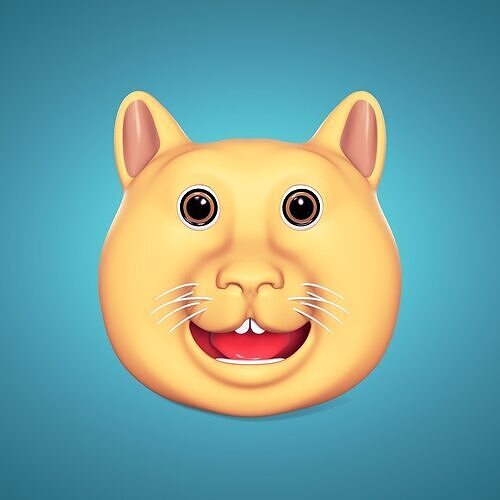 Cat Smiley - Emoji - Icon - Emoticon Head Low-poly 3D model
