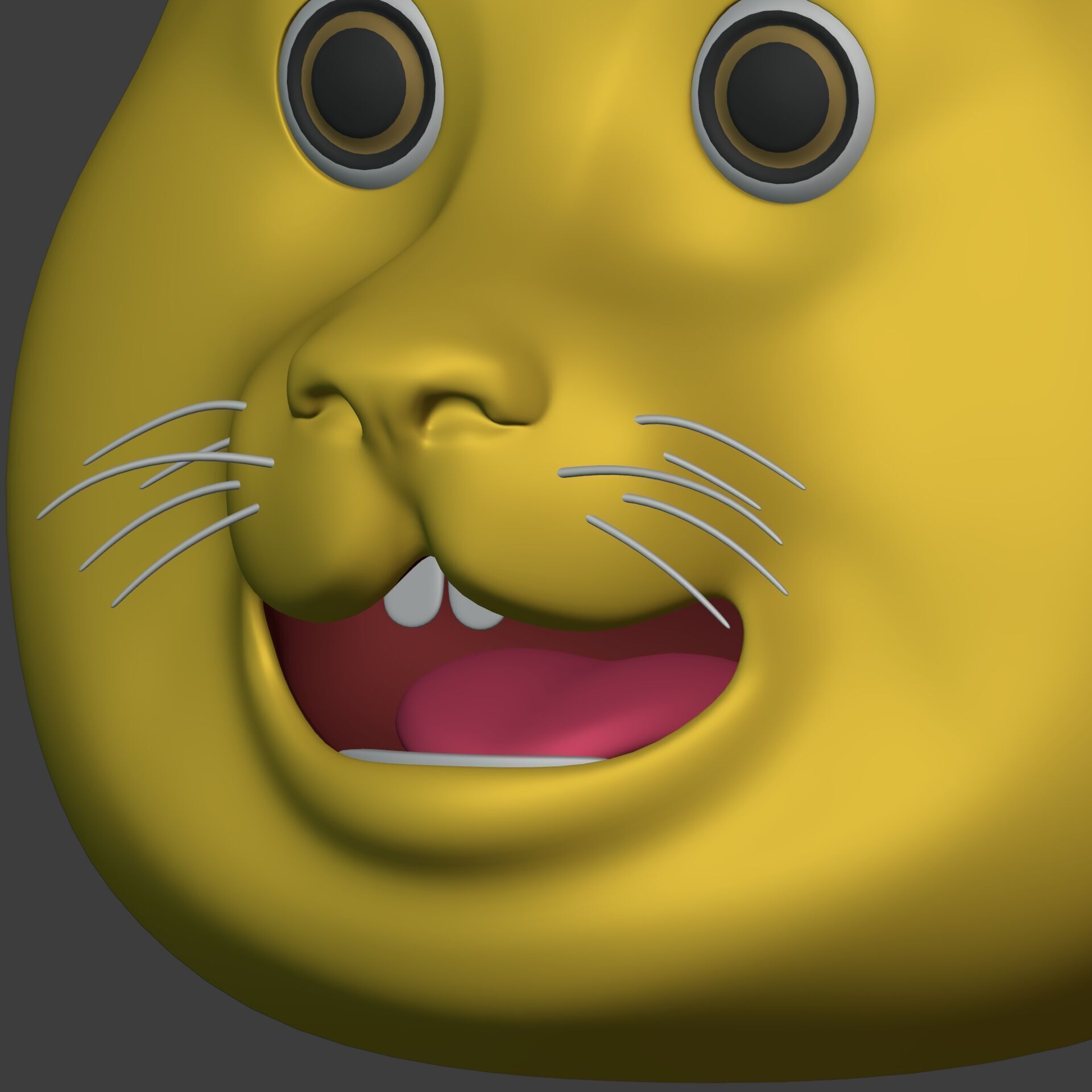 Cat Smiley - Emoji - Icon - Emoticon Head Low-poly 3D model_7