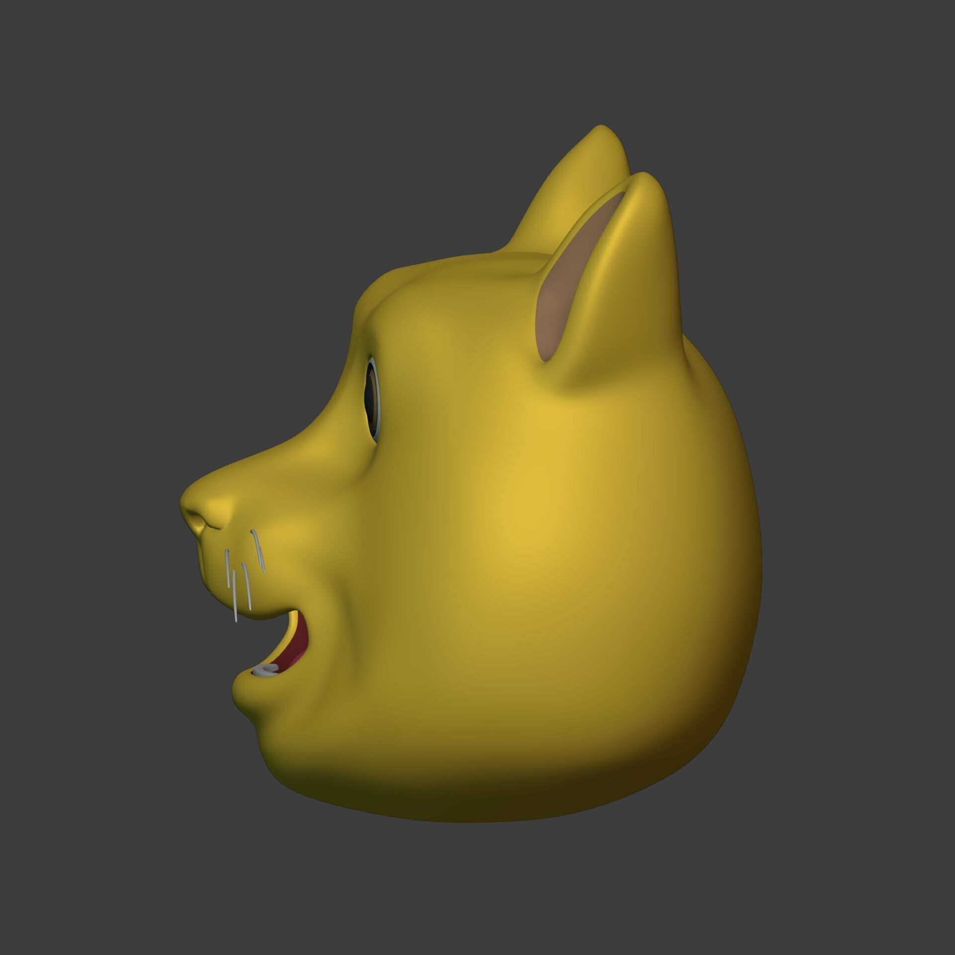 Cat Smiley - Emoji - Icon - Emoticon Head Low-poly 3D model_11