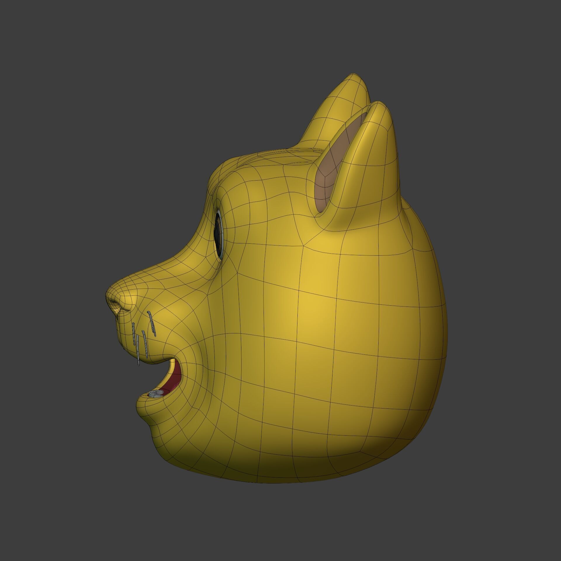 Cat Smiley - Emoji - Icon - Emoticon Head Low-poly 3D model_12