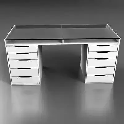 Desktop desk with two drawers 3D model
