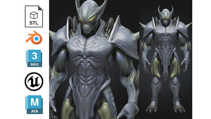 Alien Creature Sci Fi Futuristic Low-poly 3D model
