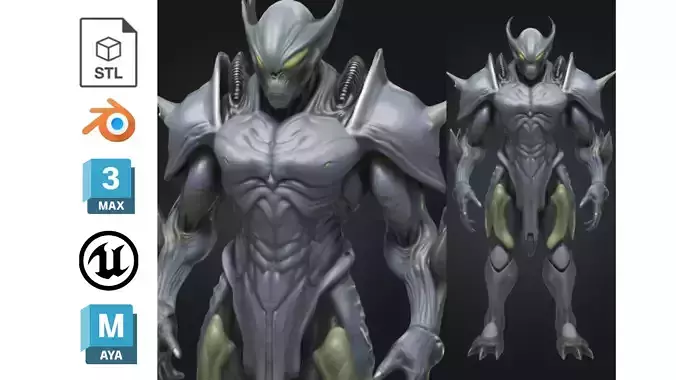 Alien Creature Sci Fi Futuristic Low-poly 3D model