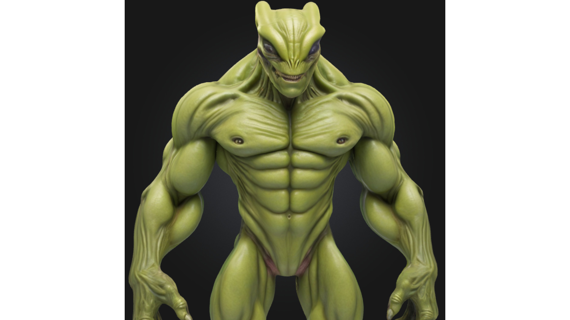 Stylized Reptilian Alien Creature Sci Fi Low-poly 3D model_4