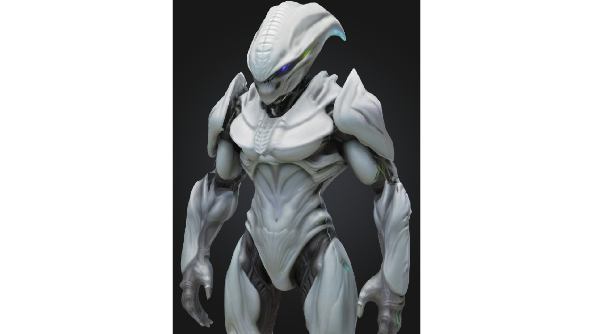 White Armored Alien Soldier Sci Fi Low-poly 3D model_4