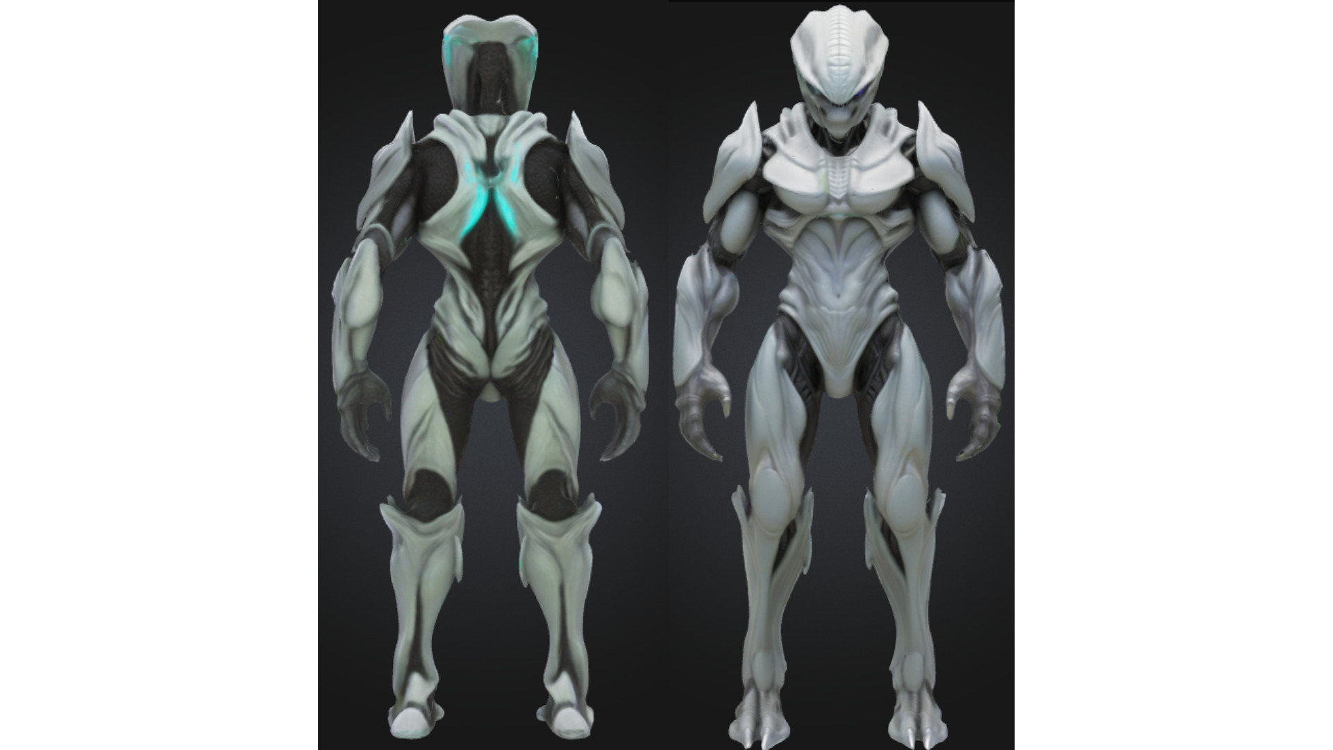 White Armored Alien Soldier Sci Fi Low-poly 3D model_1