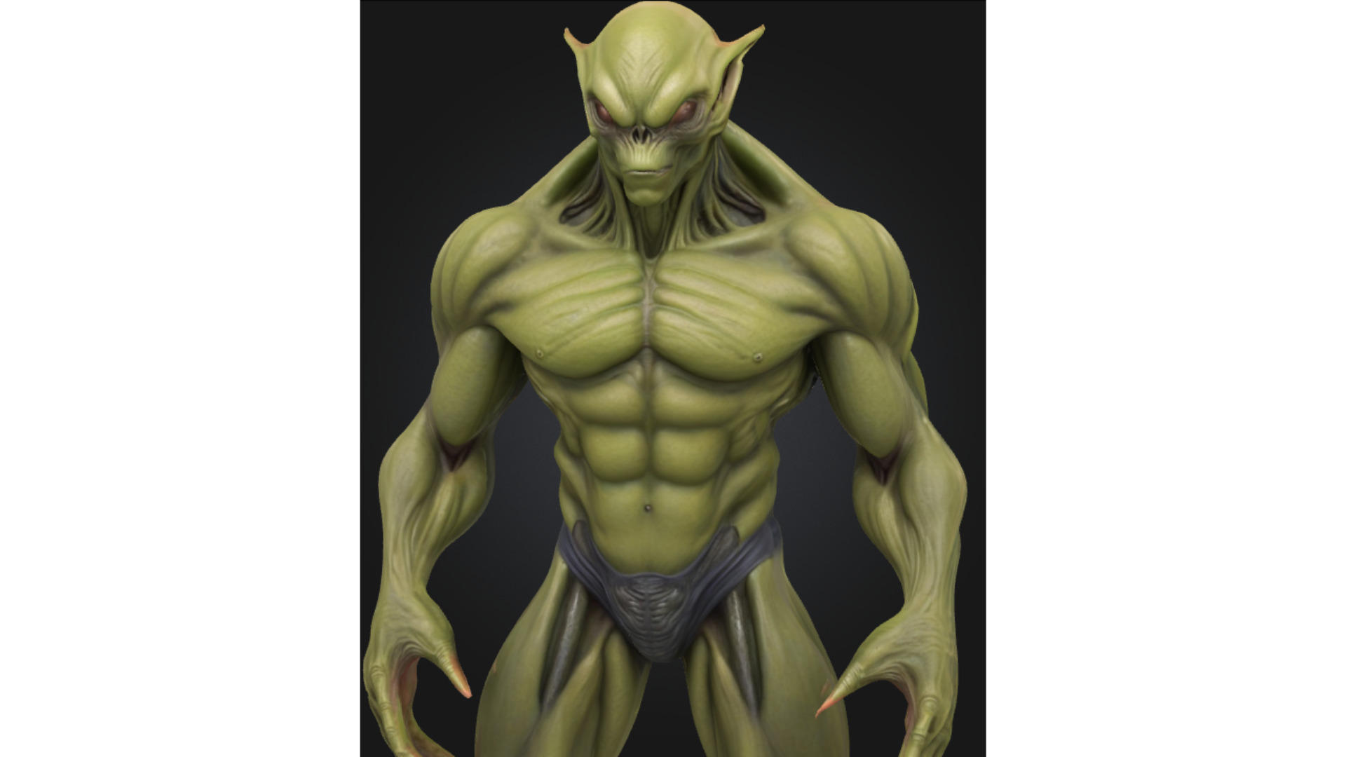 Alien Reptilian Creature Muscle Futuristic Sci Fi Low-poly 3D model_4