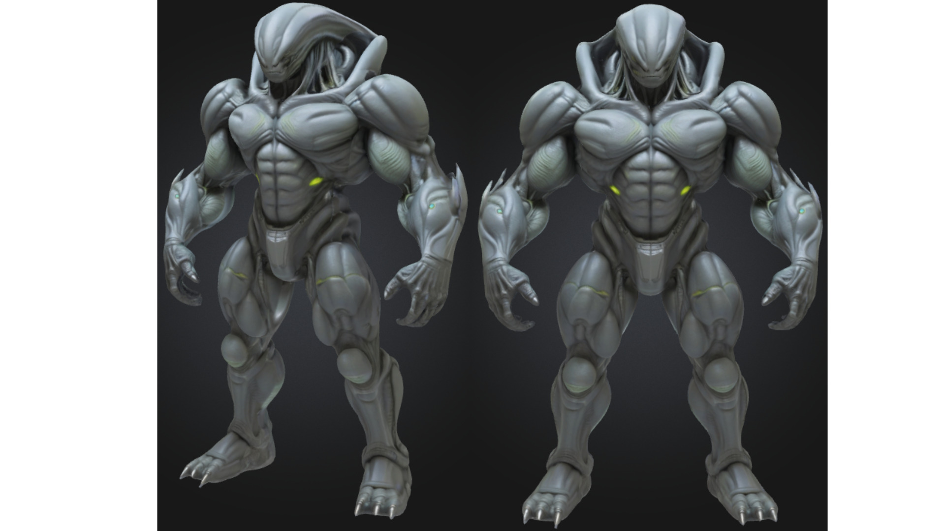 Armored Alien Soldier Sci Fi Low-poly 3D model_3
