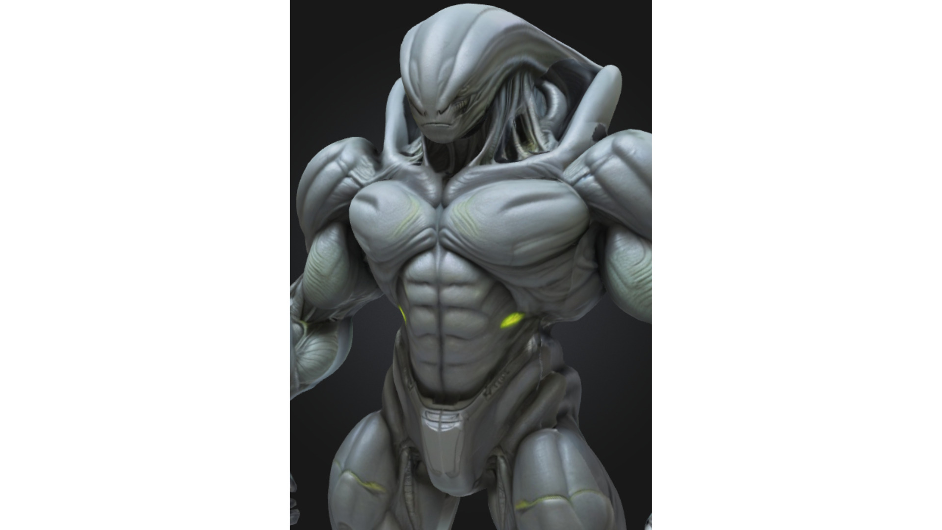 Armored Alien Soldier Sci Fi Low-poly 3D model_4