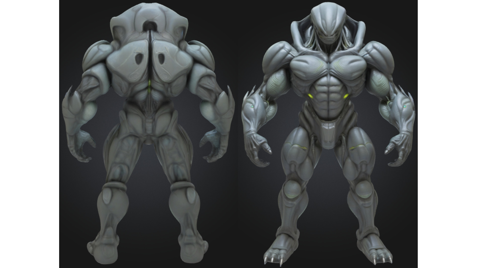 Armored Alien Soldier Sci Fi Low-poly 3D model_1