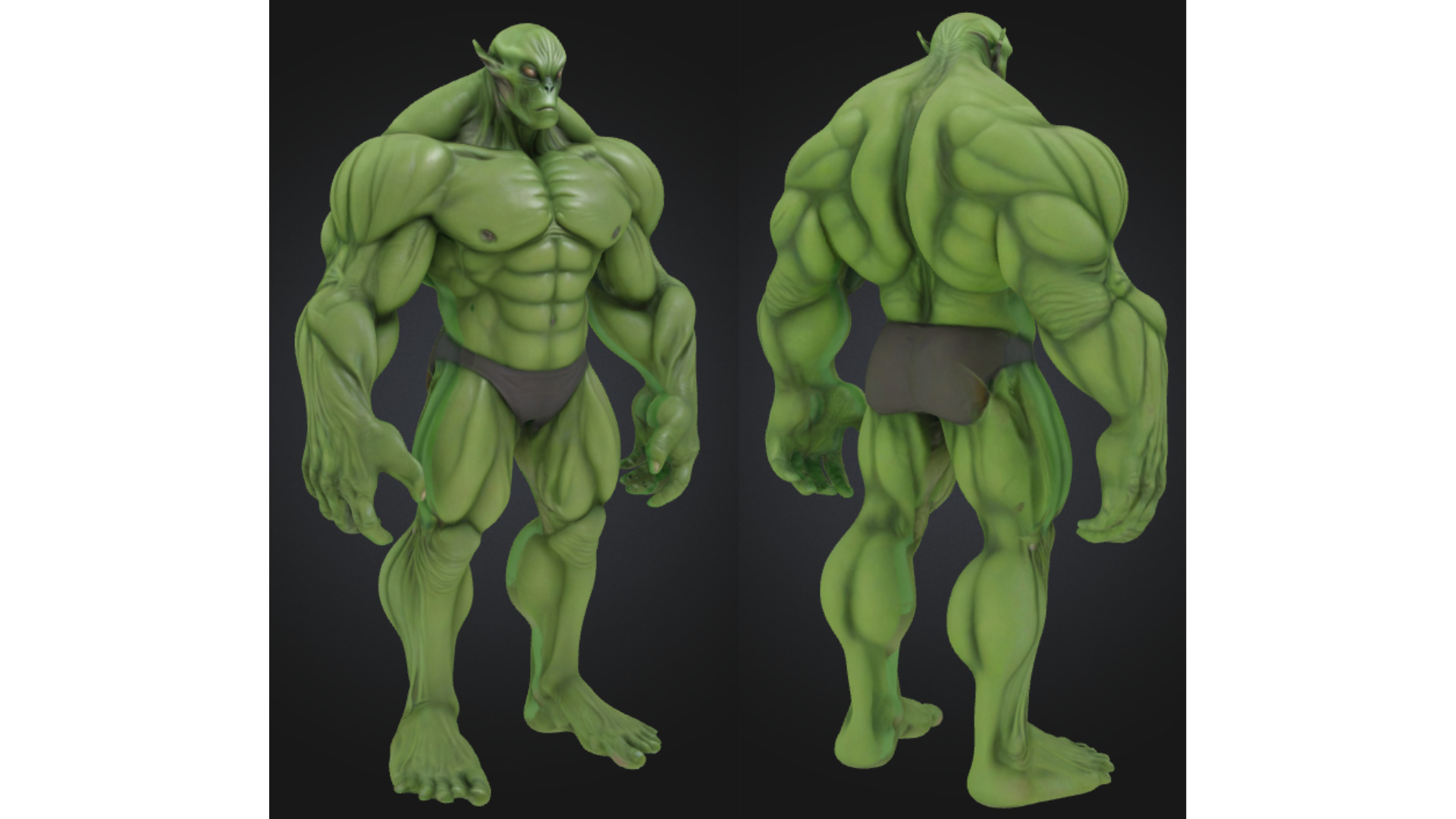 Stylized Mutant Alien Brute Sci Fi Futuristic Creature Low-poly 3D model_2