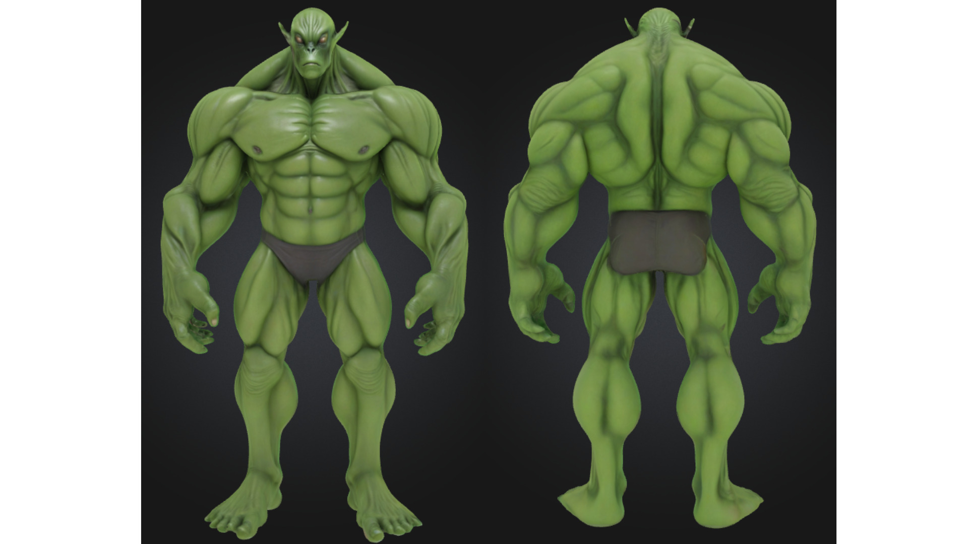 Stylized Mutant Alien Brute Sci Fi Futuristic Creature Low-poly 3D model_1