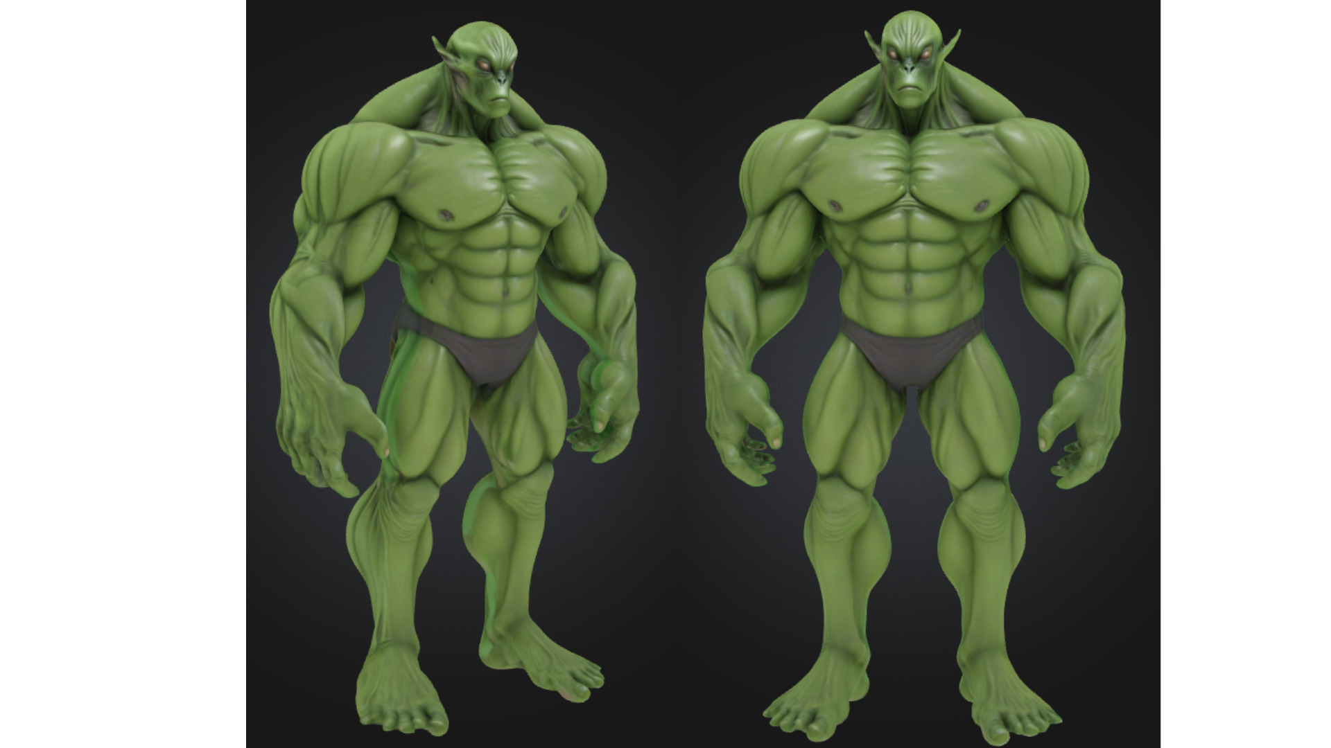 Stylized Mutant Alien Brute Sci Fi Futuristic Creature Low-poly 3D model_3