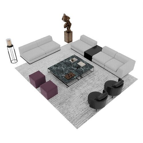 Modern classic sofa36 3D model