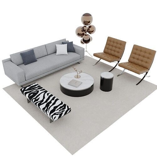 Modern classic sofa 3D model
