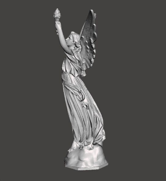 ANGEL WITH TORCH WISDOM STATUE ART SCULPTURE FIGURE MODEL 3D print model_4
