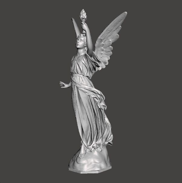 ANGEL WITH TORCH WISDOM STATUE ART SCULPTURE FIGURE MODEL 3D print model_2