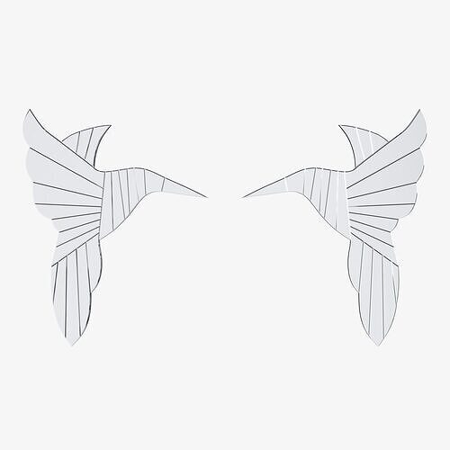 Humming Bird Mirror Art 3D model
