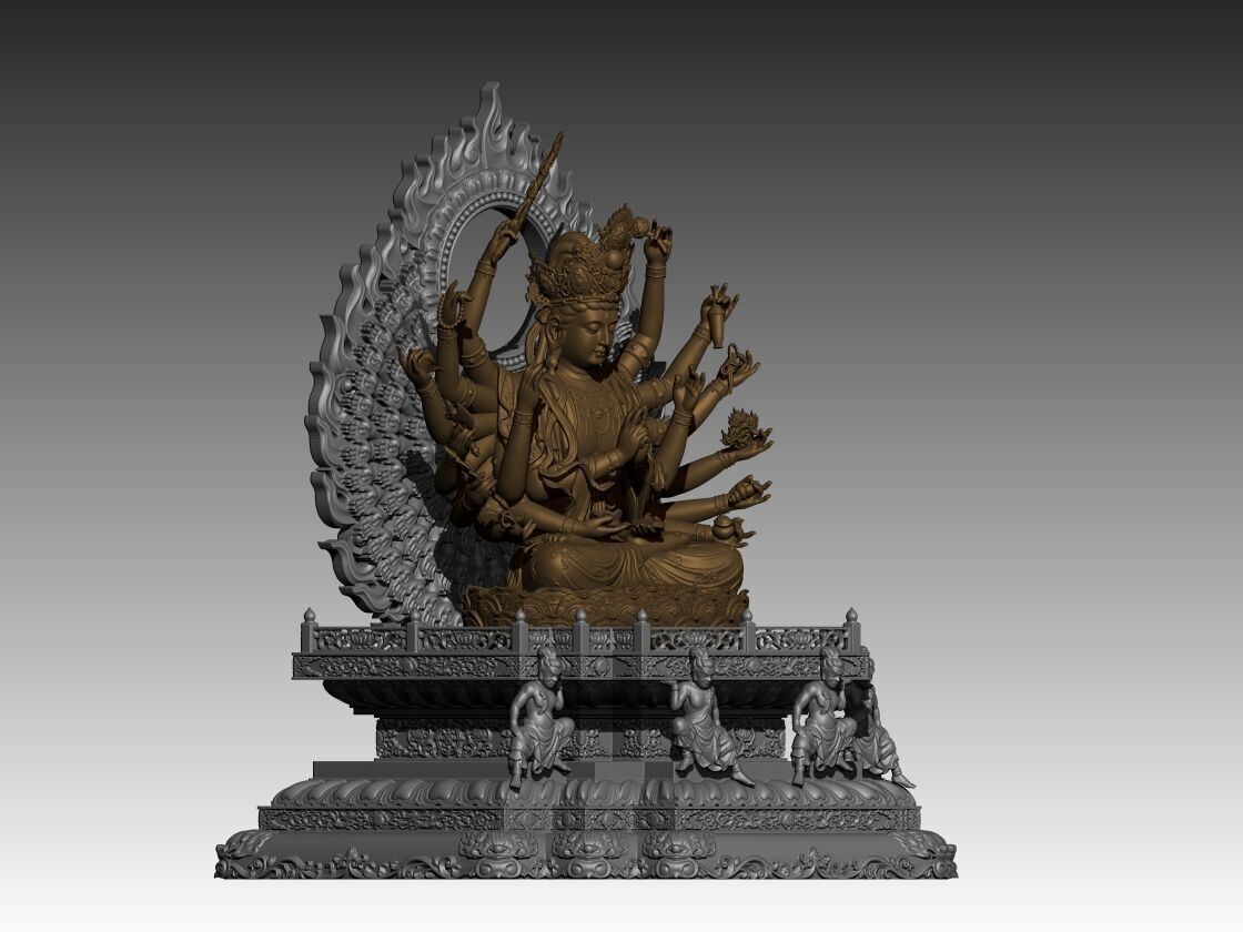 Bodhisattva Thousand armed ver 2 3D print model_1