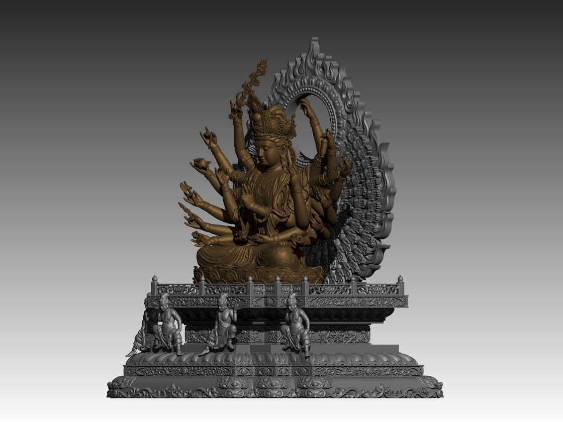 Bodhisattva Thousand armed ver 2 3D print model_2