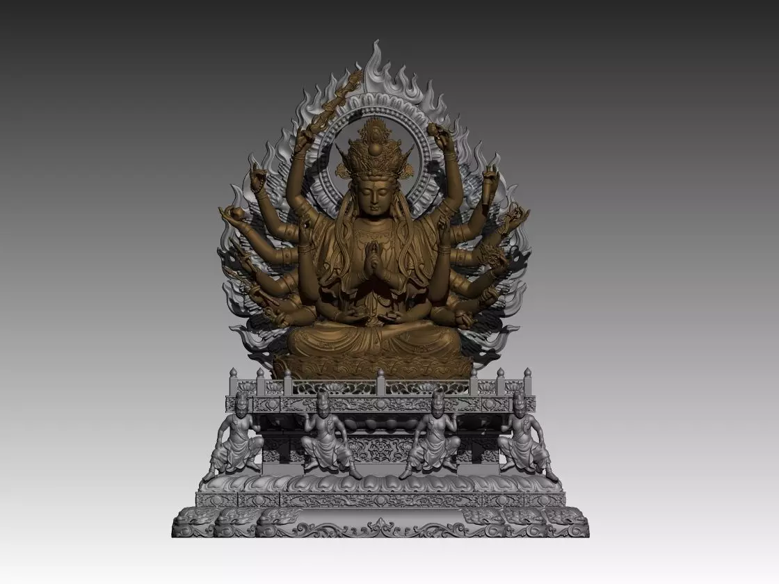 Bodhisattva Thousand armed ver 2 3D print model_0